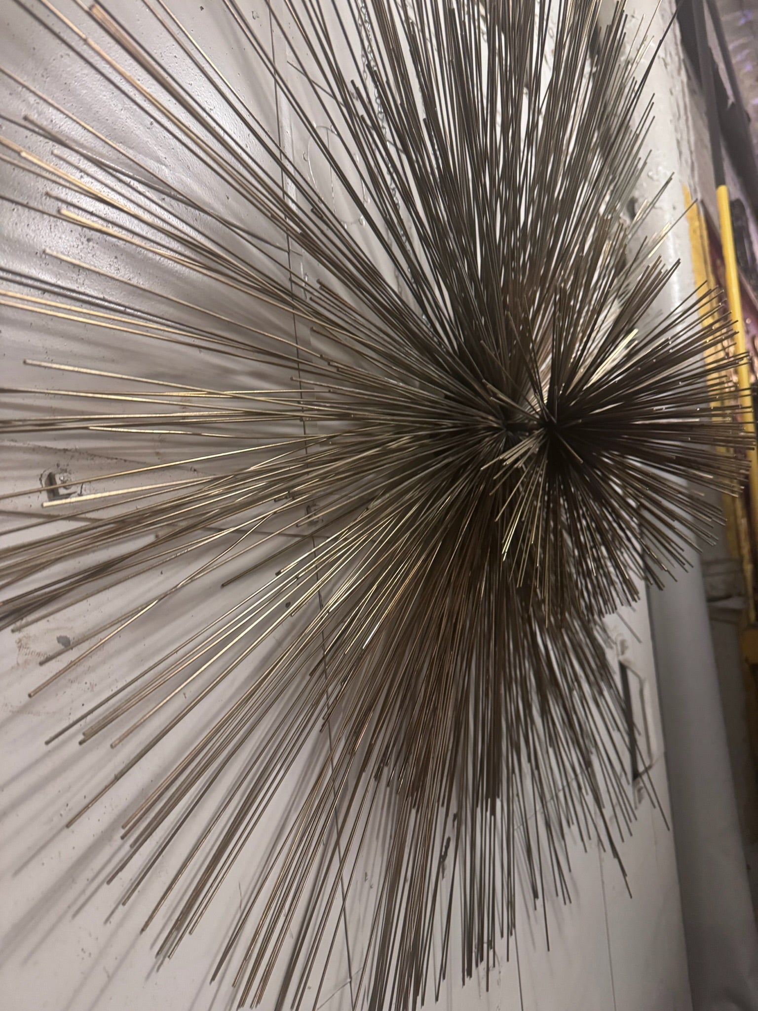 Mid Century Modern Curtis Jeré Nickel Sea Urchin/Pom-Pom Wall Sculpture