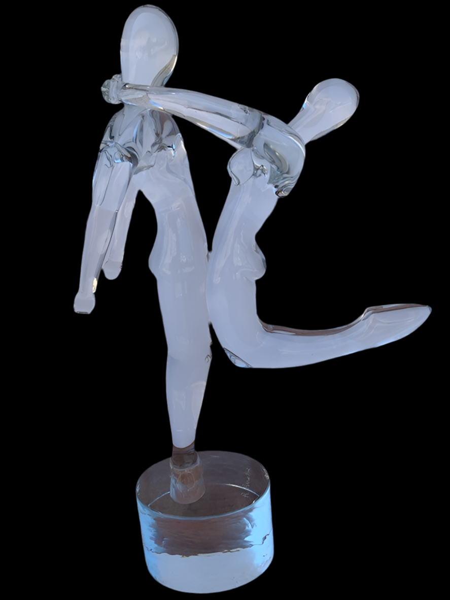 Vintage Italian Renato Anatra Murano Glass Dancers Sculpture