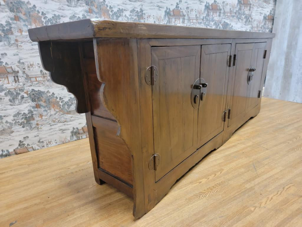 Antique Shanxi Province Winged Elmwood Sideboard
