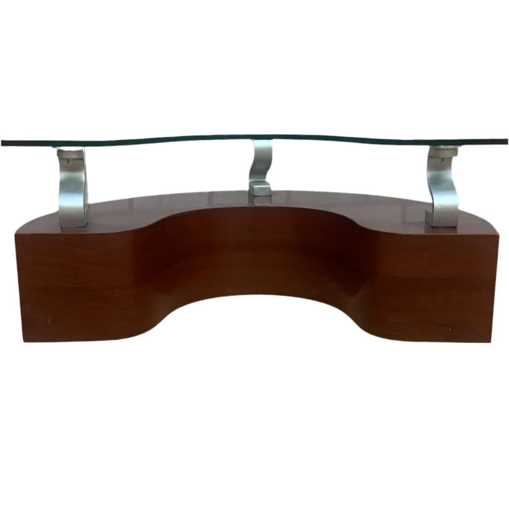 Contemporary Modern Curved Glass Coffee Table