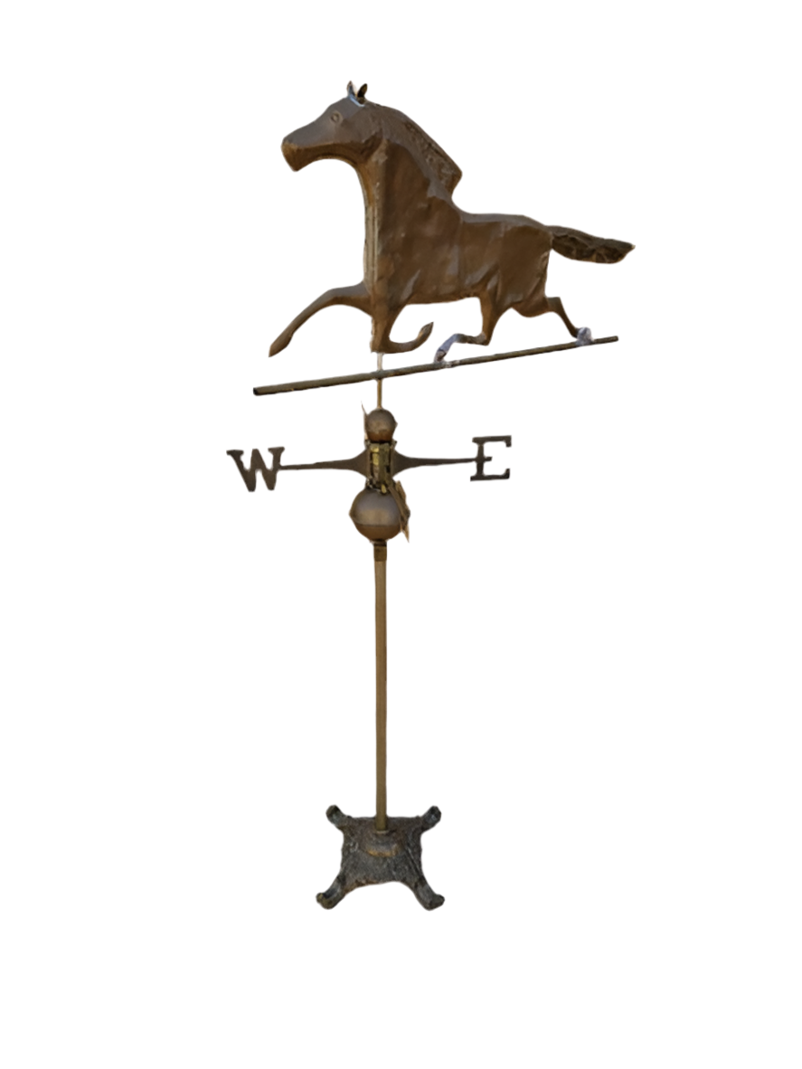 Antique Bronze Horse Weathervane Stand