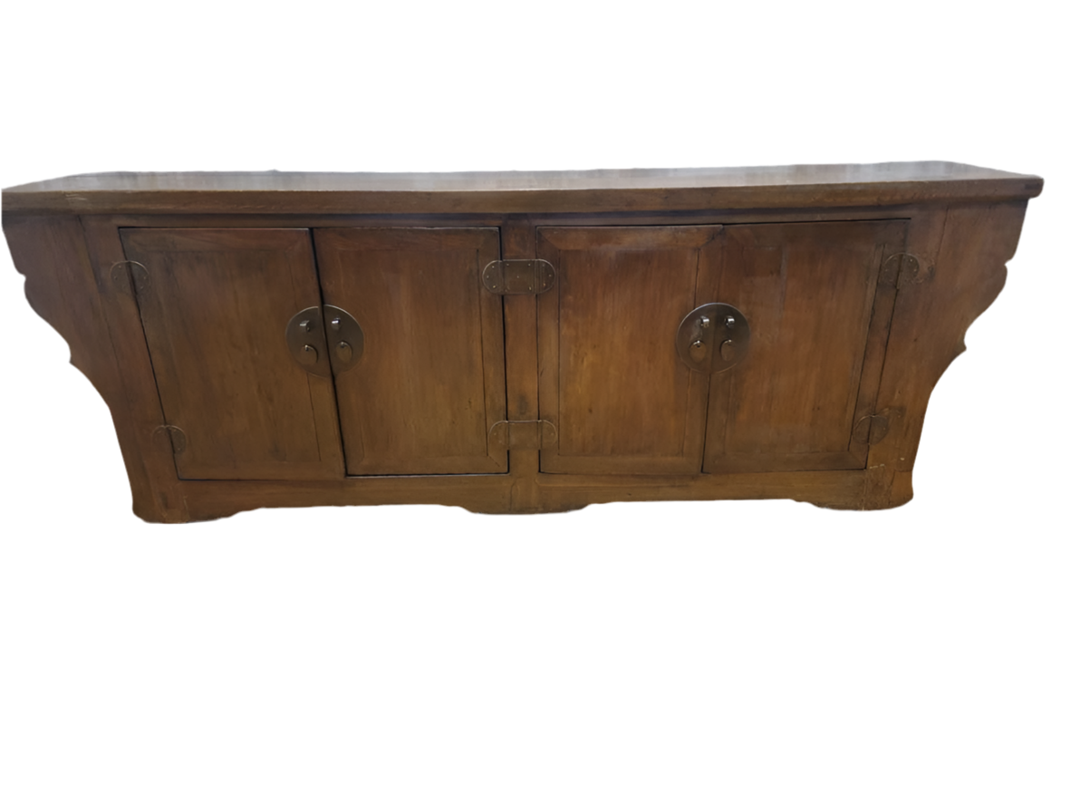 Antique Shanxi Province Winged Elmwood Sideboard