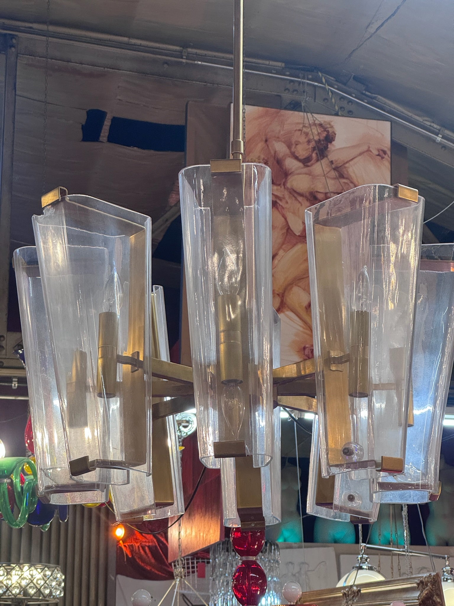 Visual Comfort Alpine Chandelier by Aerin in Hand Rubbed Antique Brass