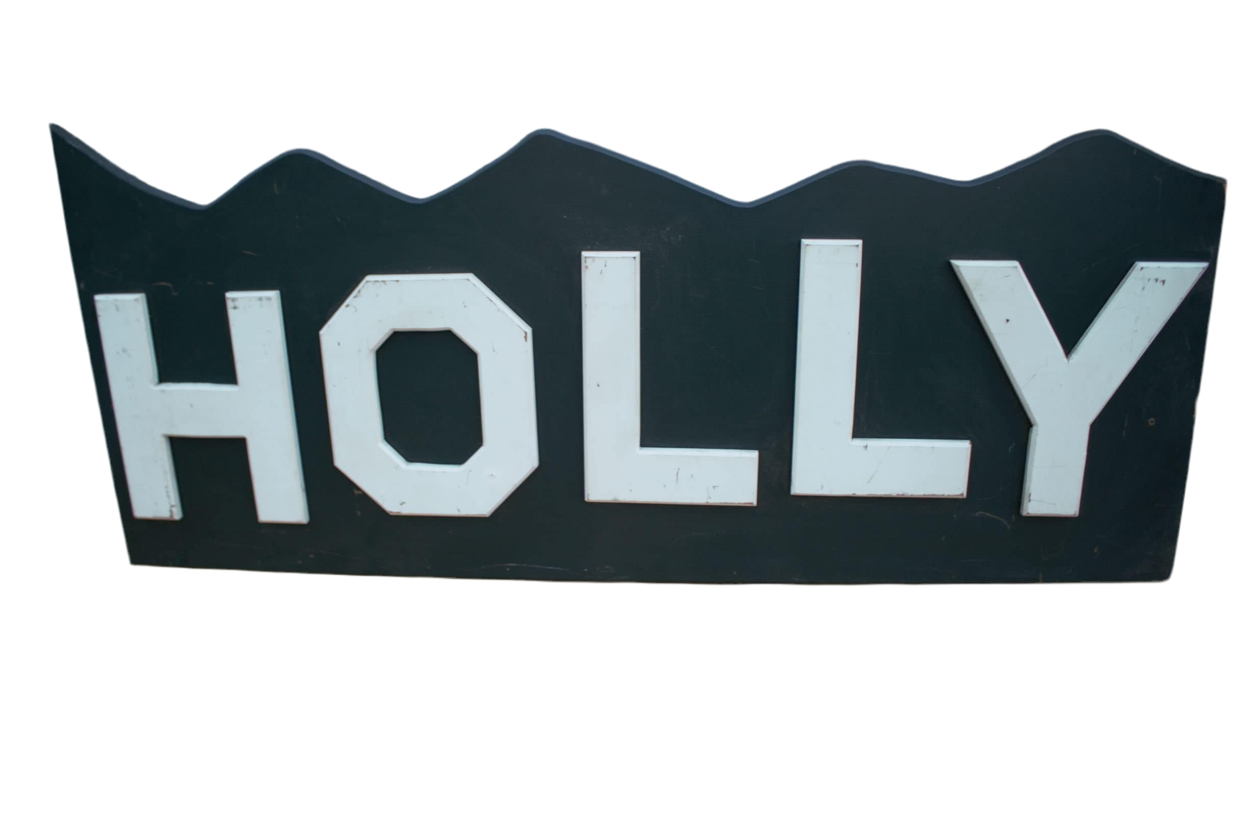 Vintage Hollywood Hills Painted Wood Wall Sign
