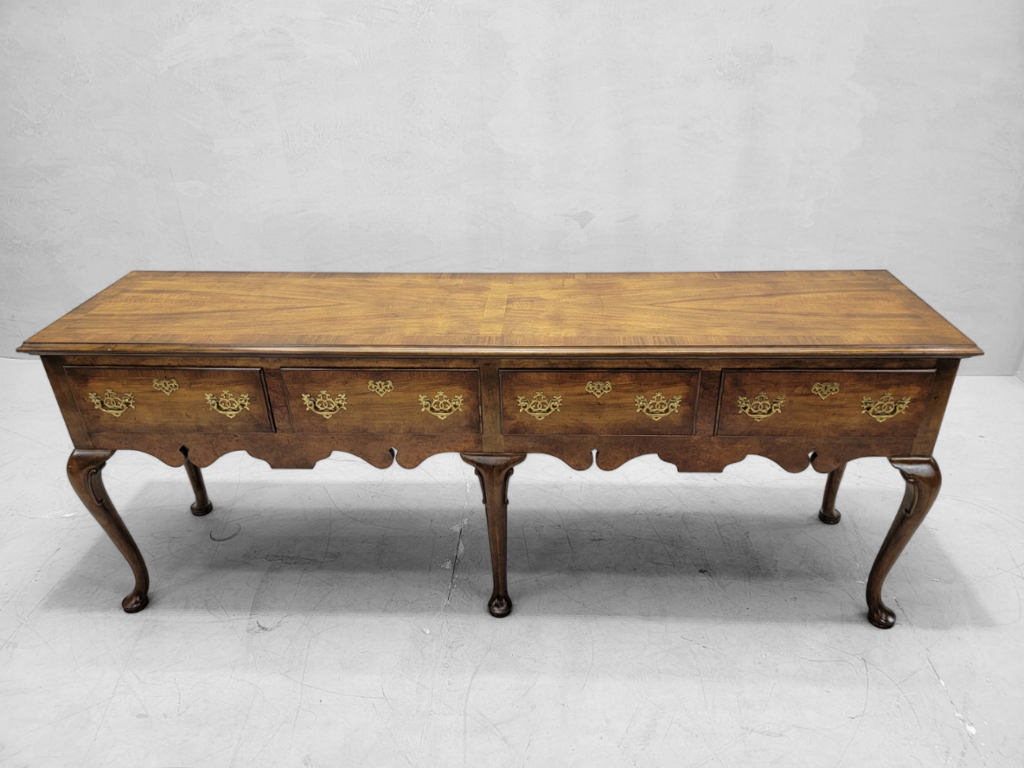Vintage Queen Anne Style Walnut Console Table/Sideboard by Baker Furniture