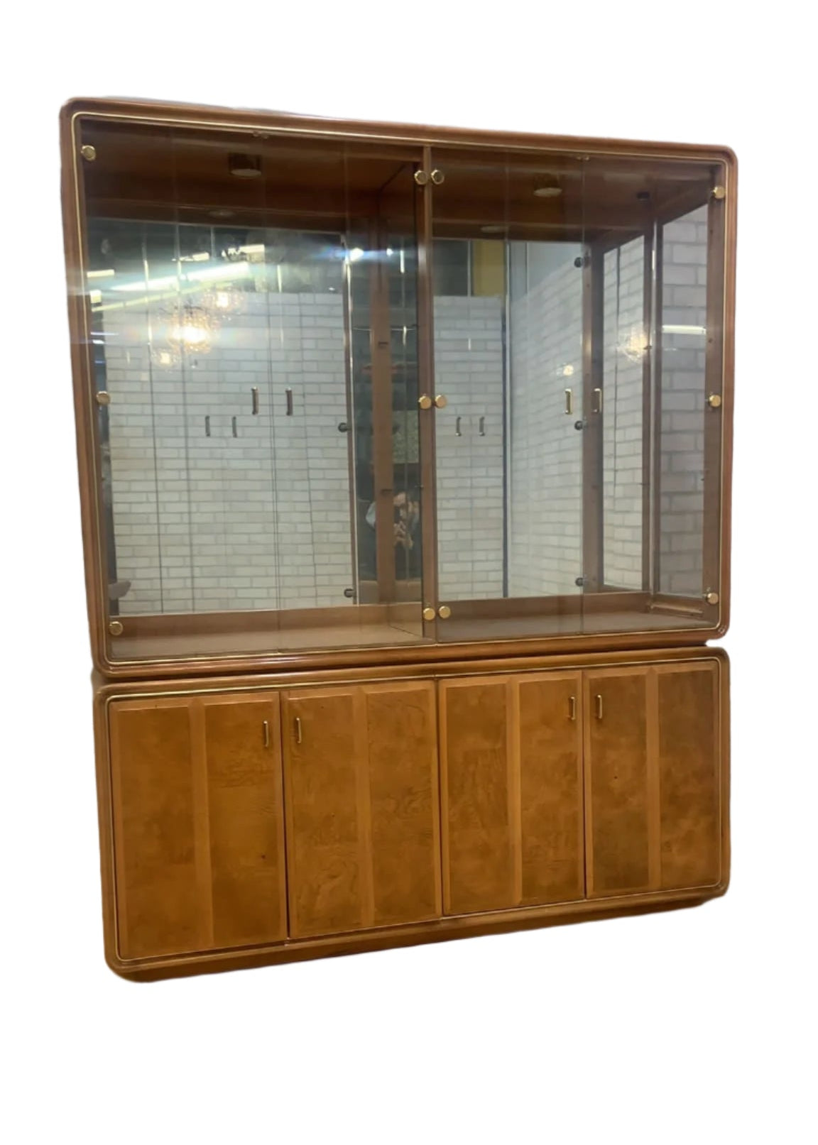 Art Deco American of Martinsville Burlwood China Cabinet