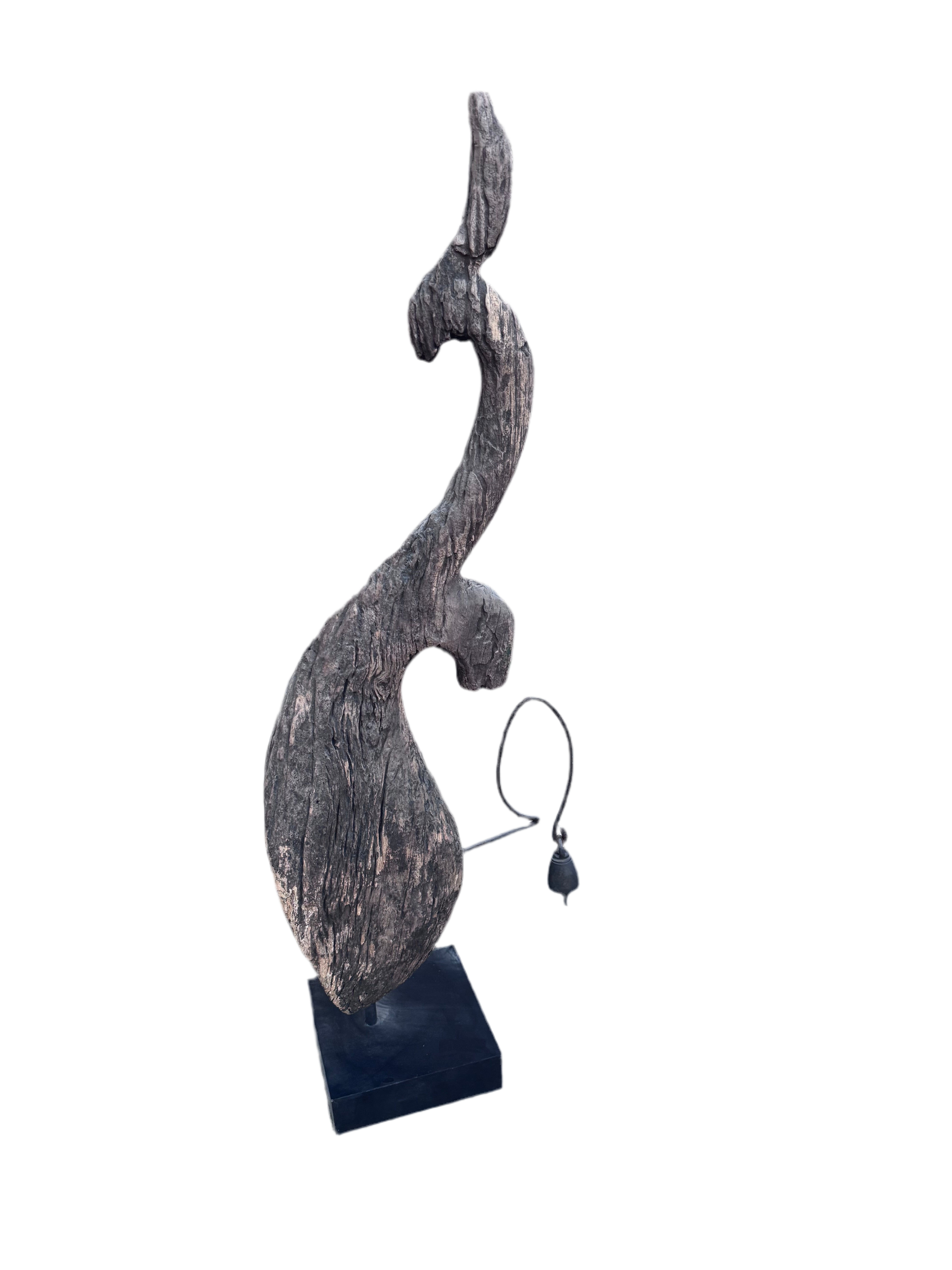 Antique Thai Naga Temple Finial with a Bell