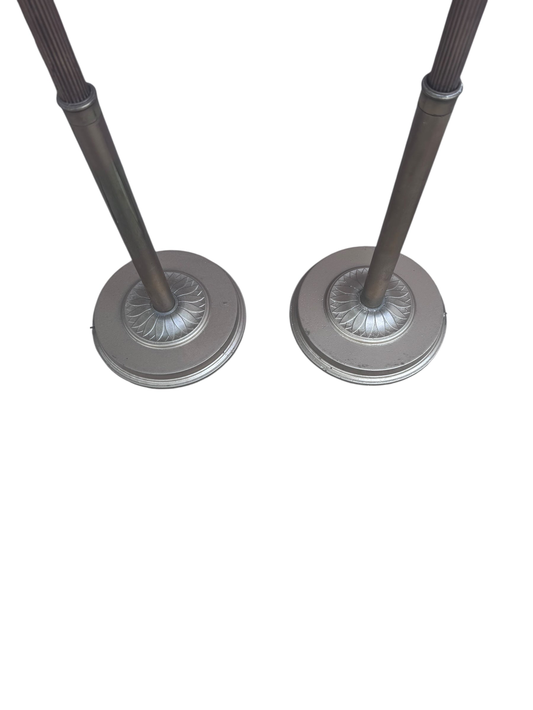 Hollywood Regency Brass Uplight Torchiere Floor Lamp - Pair