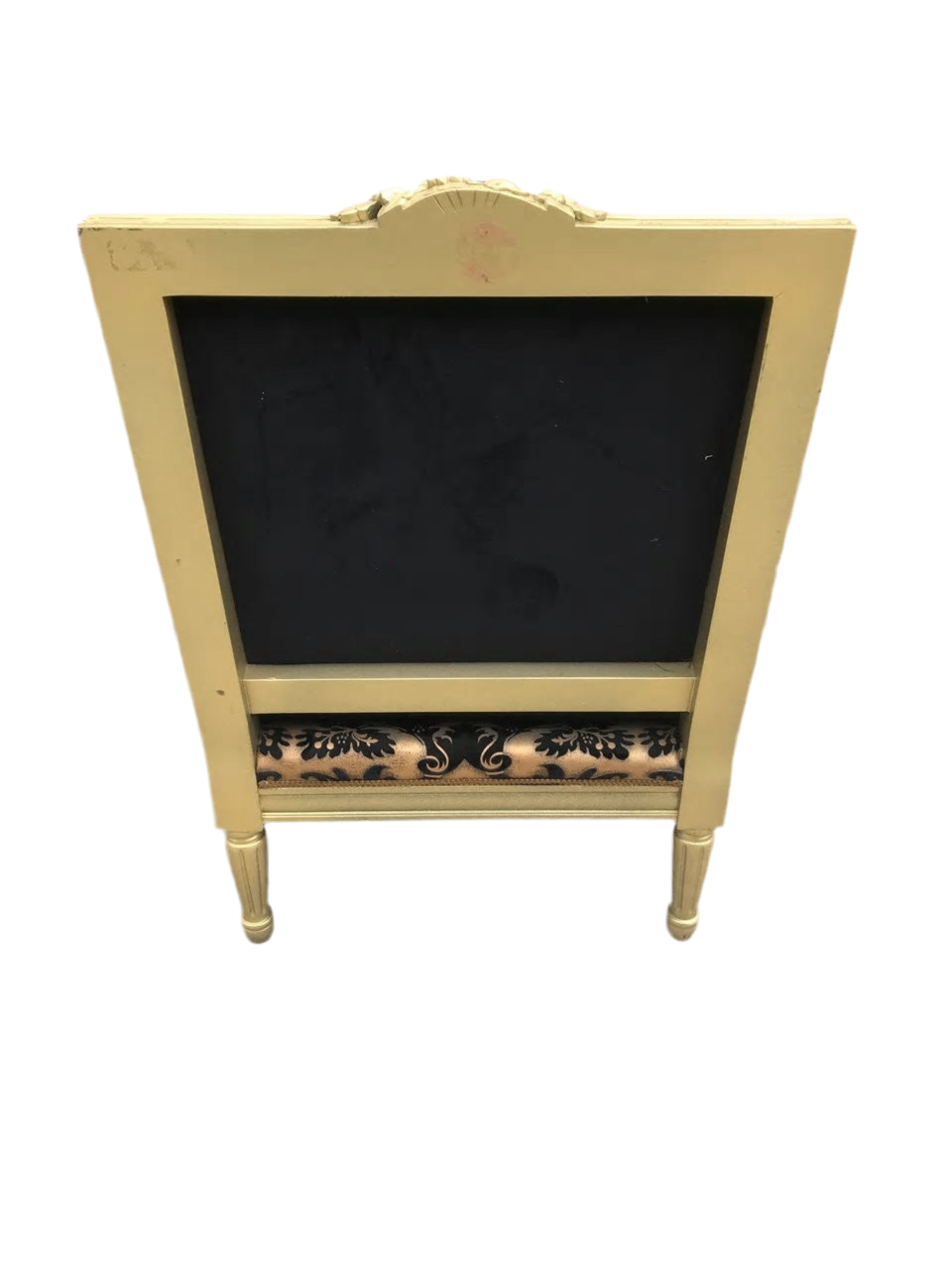 Antique Louis XVI Armchair With Carved Gold Frame Newly Reupholstered in a Patterned Velvet - Pair