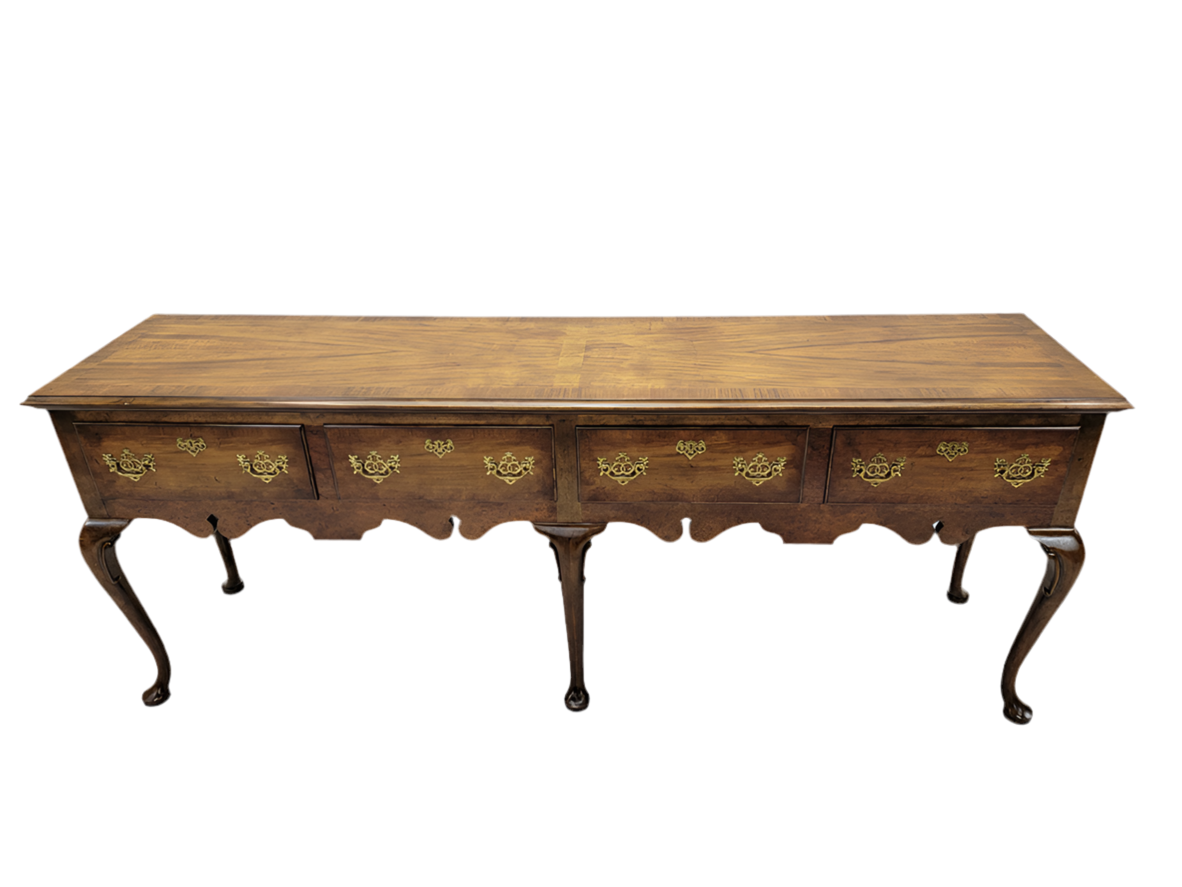 Vintage Queen Anne Style Walnut Console Table/Sideboard by Baker Furniture