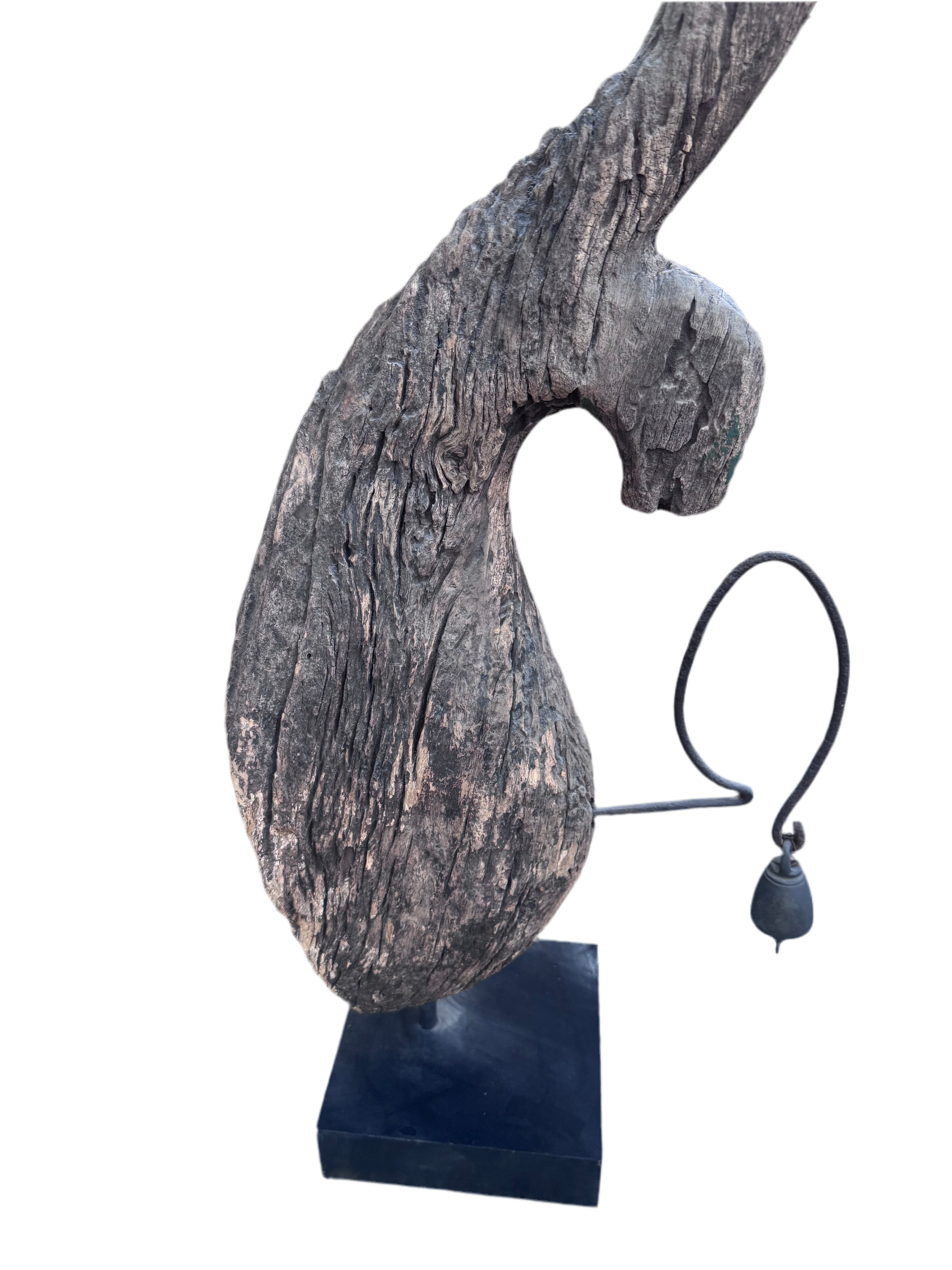 Antique Thai Naga Temple Finial with a Bell