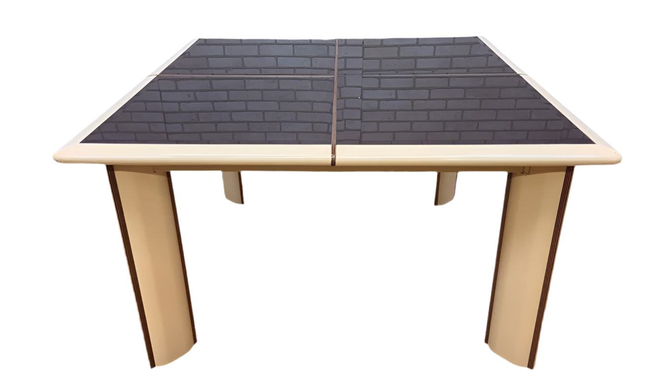 Mid Century Modern Cream Lacquered Tinted Mirror Table by Roche Bobois