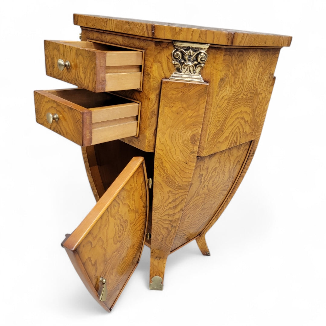 Art Deco Burled Storage Side Table Nightstand by William Switzer