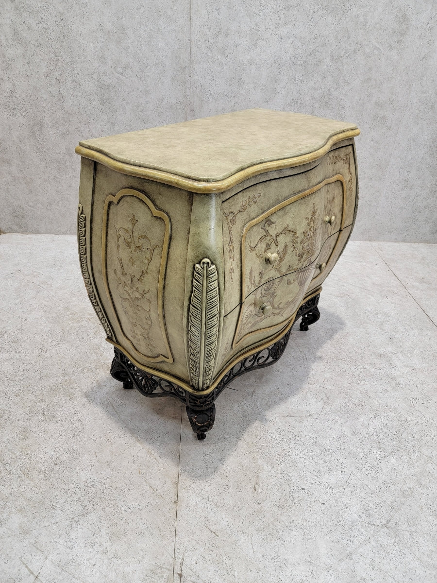 Vintage Italian Venetian Style Hand Painted Bombe Chest by Collezione Europa