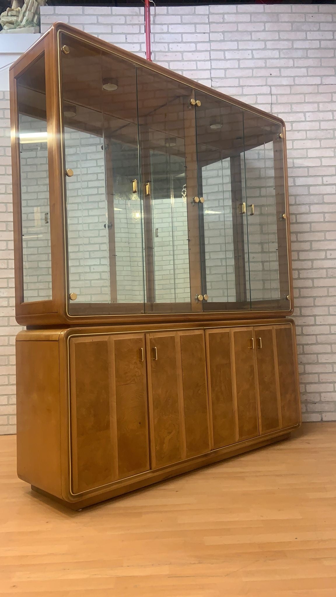 Art Deco American of Martinsville Burlwood China Cabinet