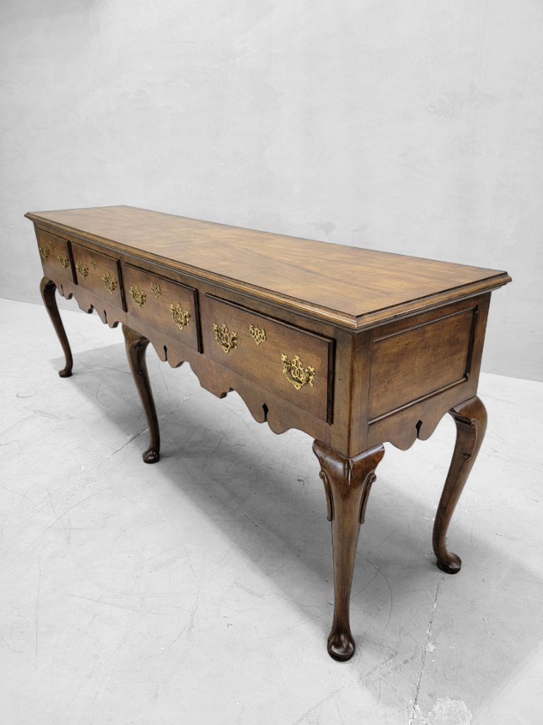 Vintage Queen Anne Style Walnut Console Table/Sideboard by Baker Furniture