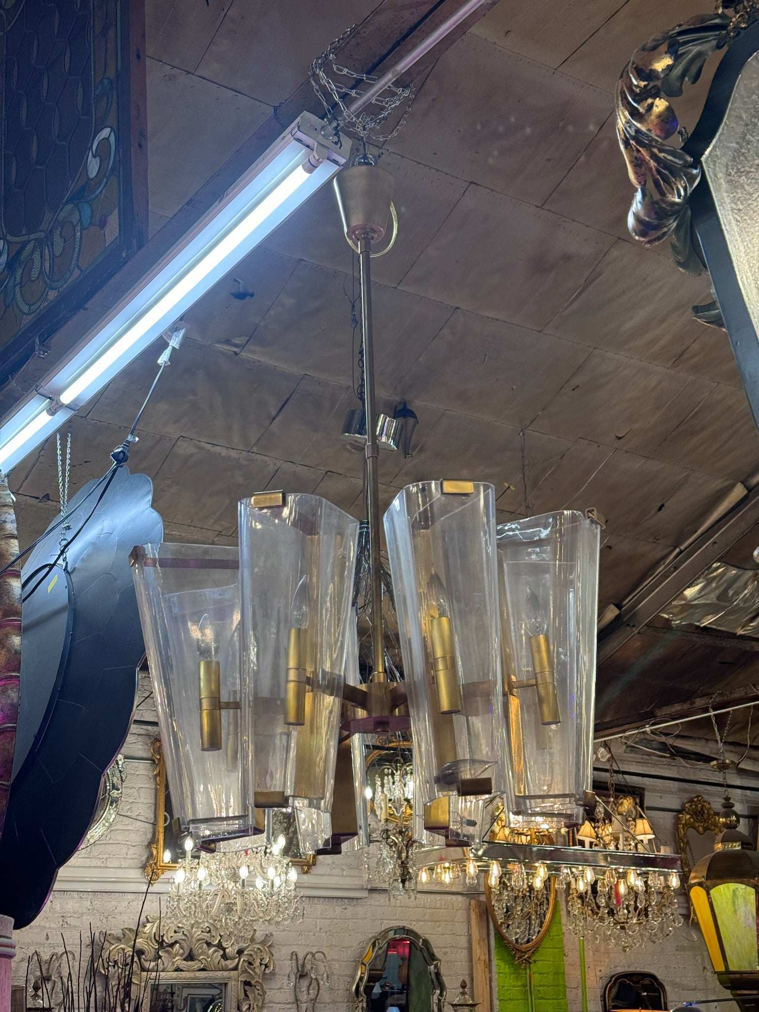 Visual Comfort Alpine Chandelier by Aerin in Hand Rubbed Antique Brass