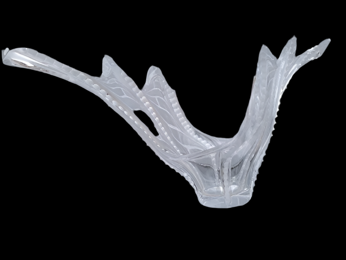 Vintage Mid Century French Cofrac Art Verrier Free Form Crystal Centerpiece