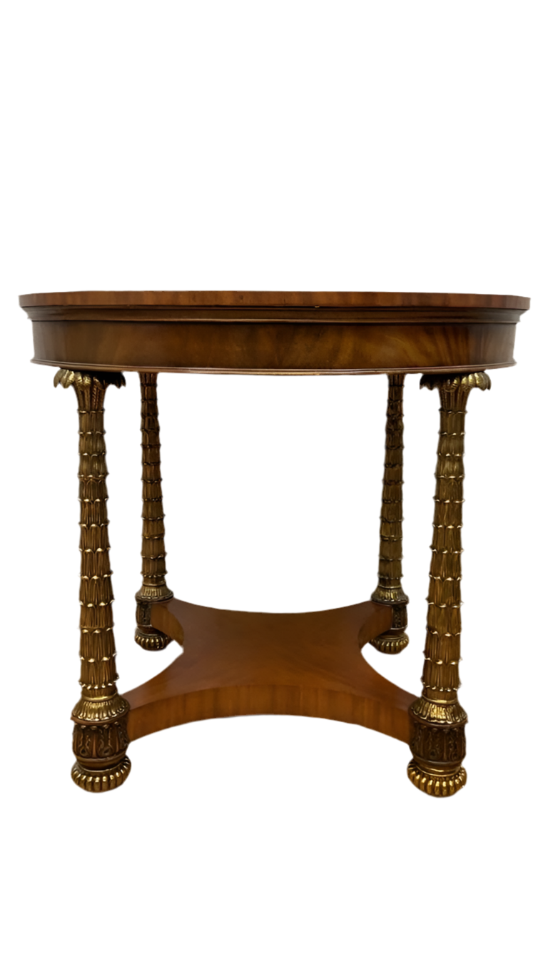 Hollywood Regency Brass Palm Tree Legs Entryway Table by Maitland Smith