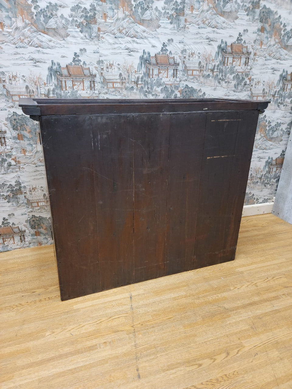 Antique Thai British Colonial Teak and Glass Display Cabinet/Bookcase