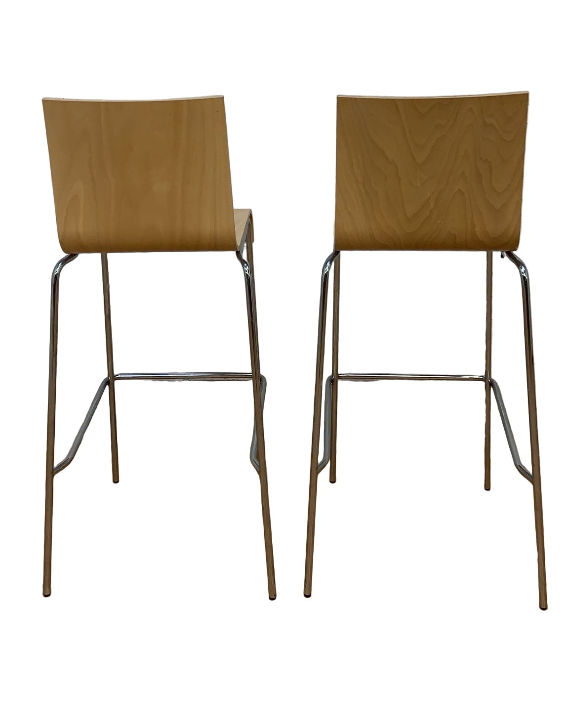 Vintage Postmodern Italian Bentwood Wave Bar Stools - Pair