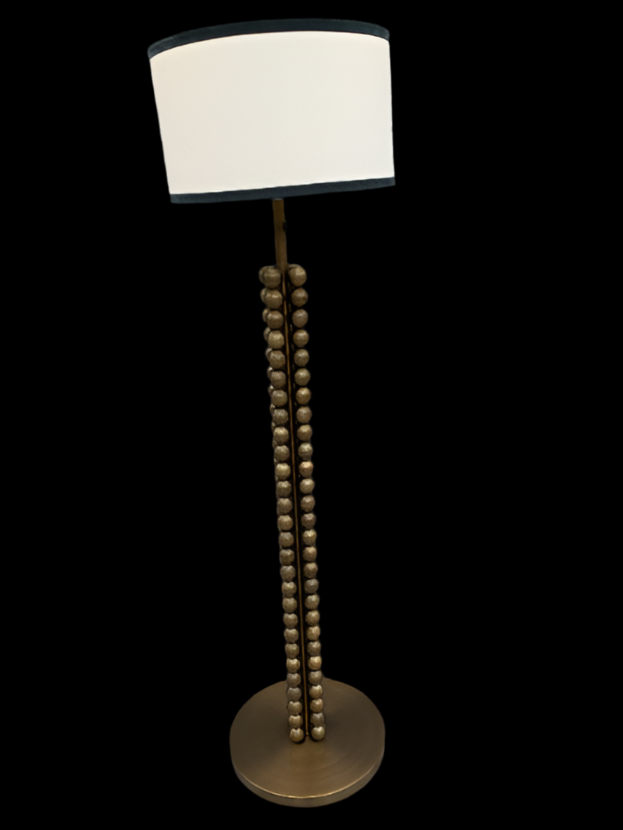 Modern Brass Textured Tower Floor Lamp with Shade