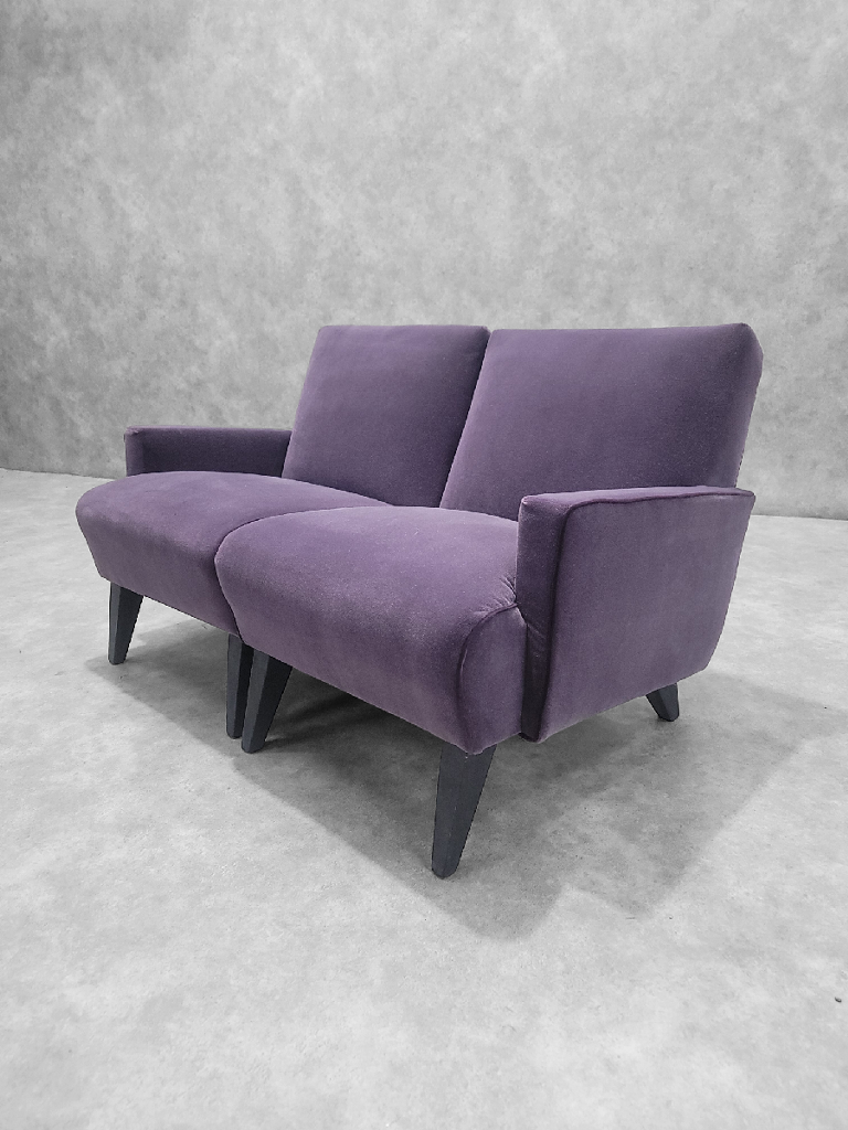 Mid Century Modern Jens Risom Split Single Arm Lounge Chairs Newly Reupholstered - Set of 2