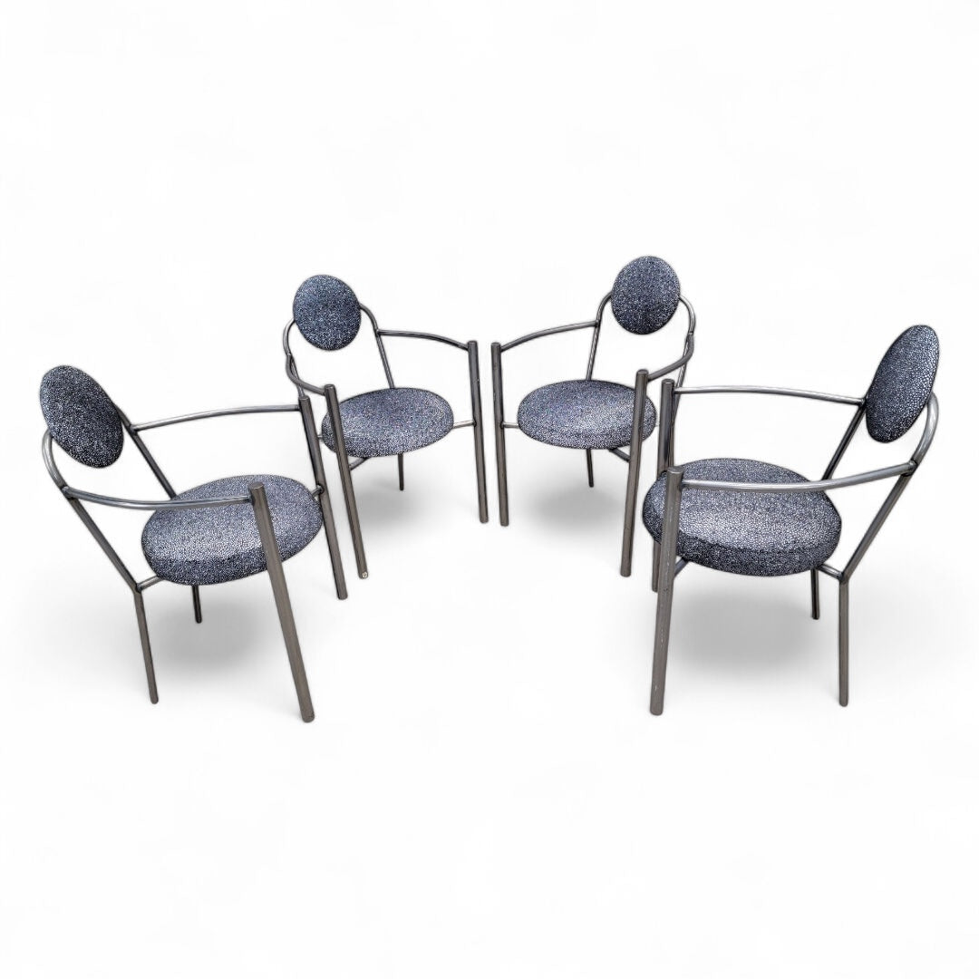 Vintage Modern Moon Chairs Newly Reupholstered - Set of 4