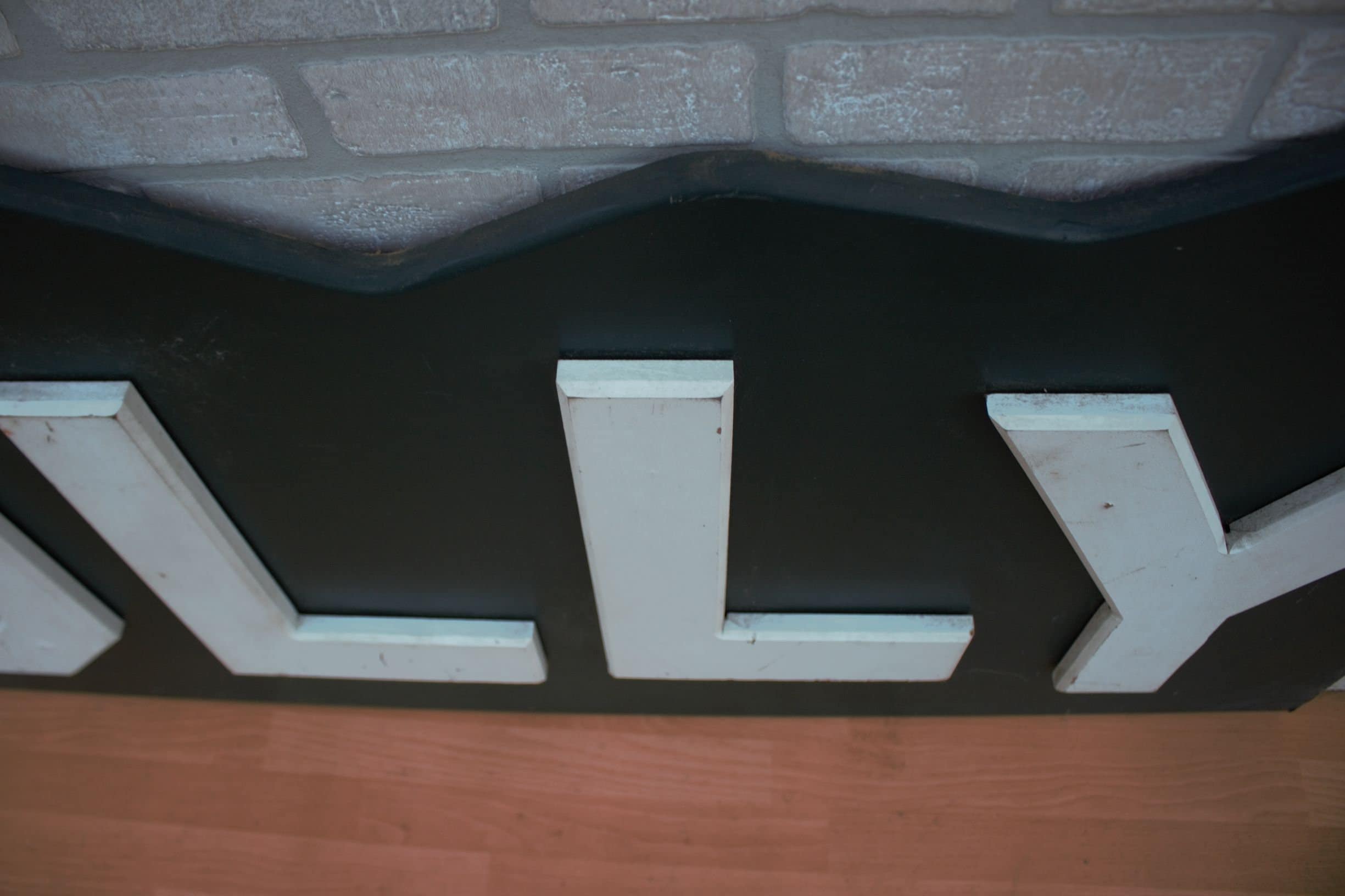 Vintage Hollywood Hills Painted Wood Wall Sign
