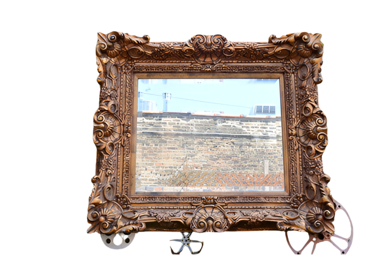 Antique Rococo Style Ornate Gold Gilded Wall Mirror
