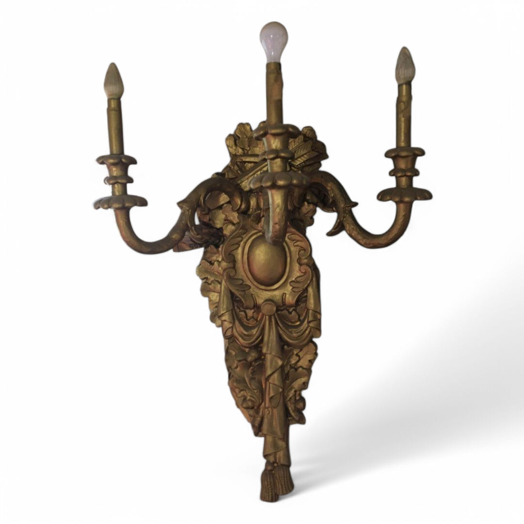 Antique Neoclassical Style Oversized Wall Sconces - Pair