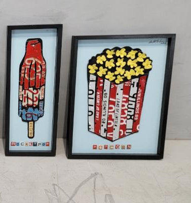 Artist Derek Christensen Original License Plate Popscicle Pop Art, Wall Art Signed