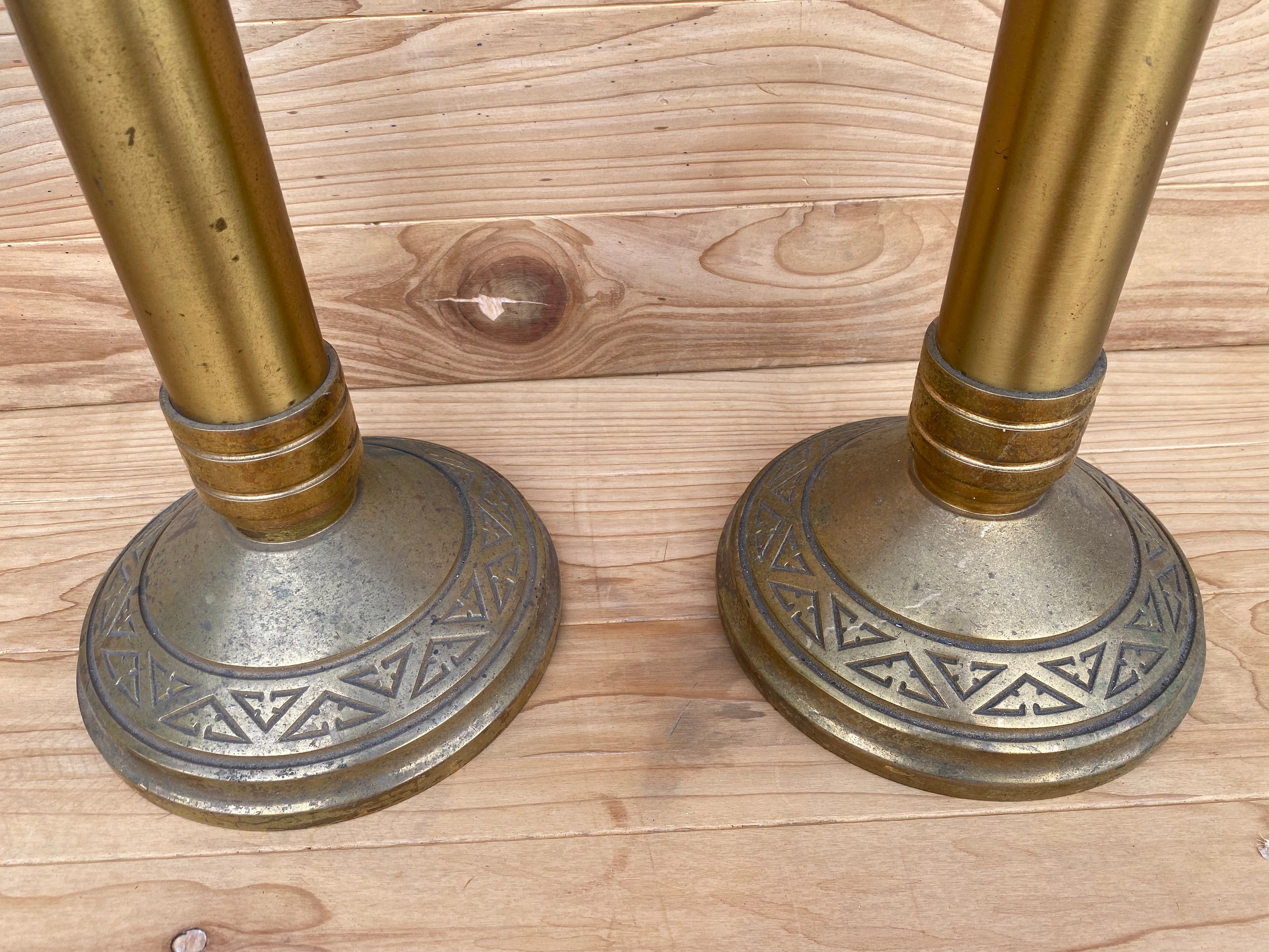 Antique Church Altar Floor Candle Holders