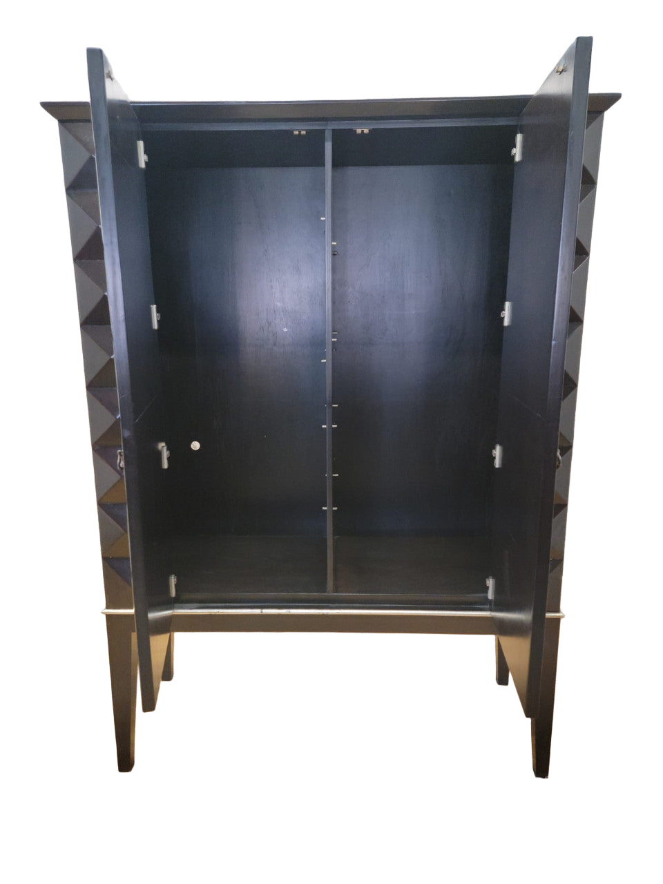 Mid Century Modern Handmade Walnut Cabinet with Geo Diamond Texture