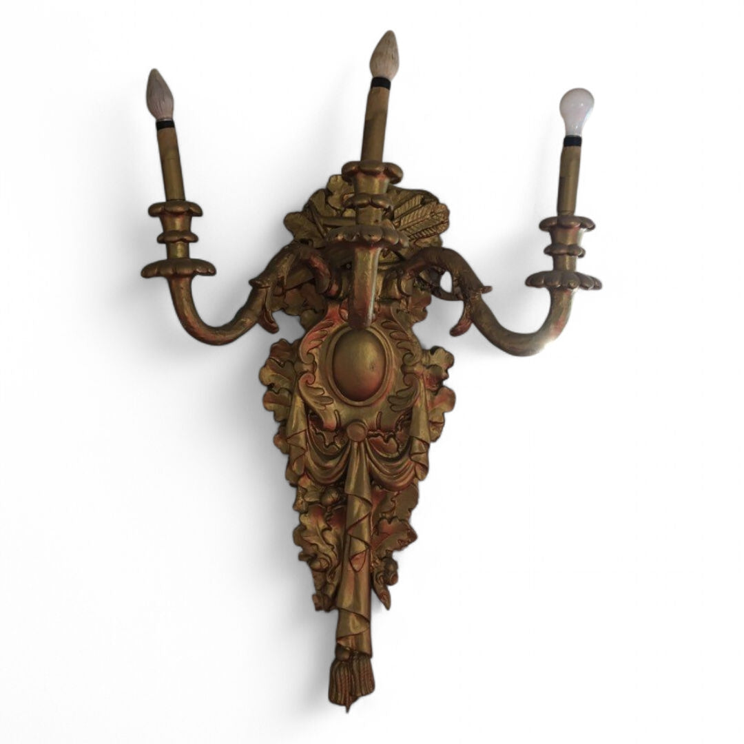 Antique Neoclassical Style Oversized Wall Sconces - Pair