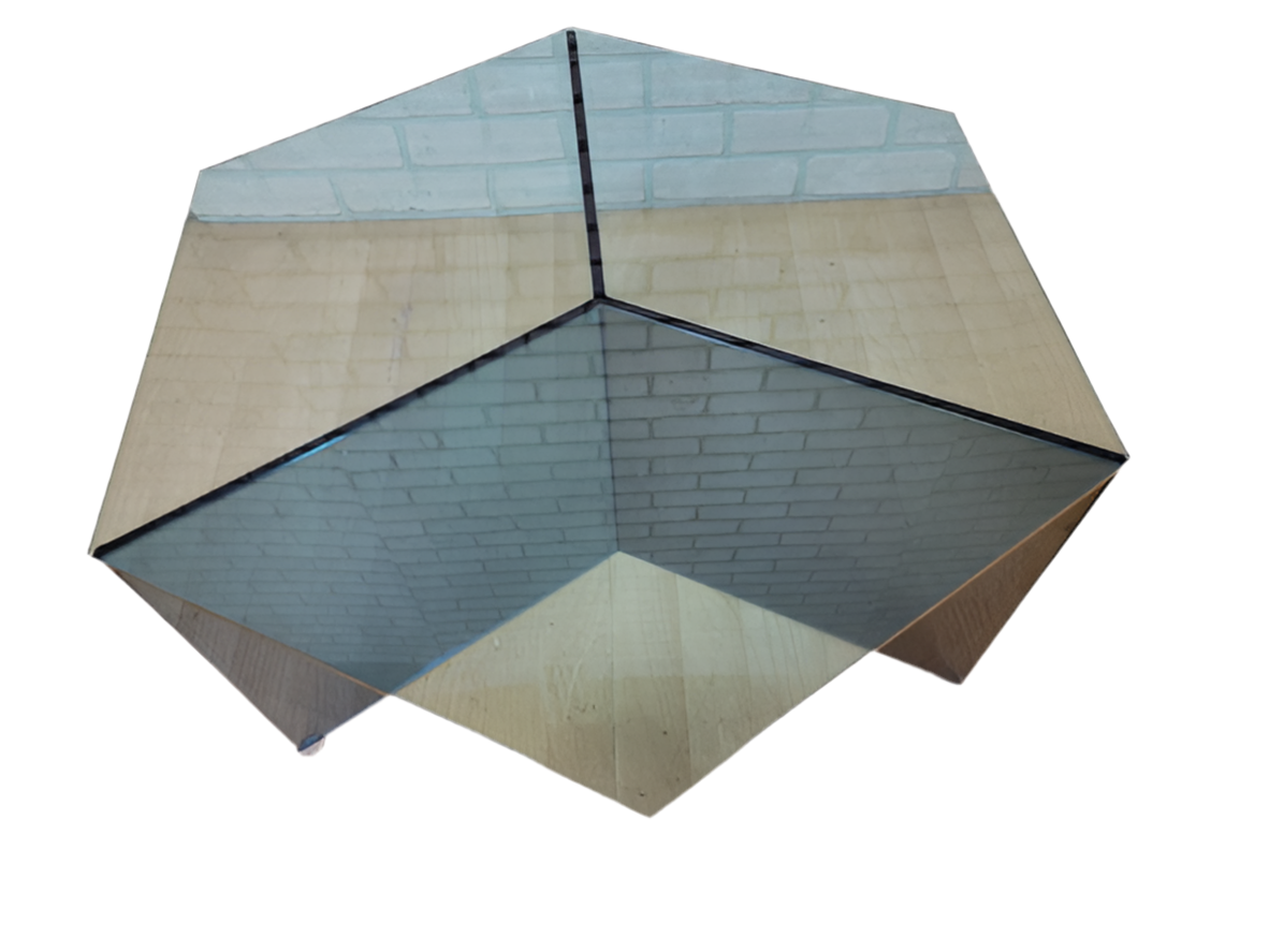Modern Danish Hexagon Glass Coffee Table by Ida Linea Hildebrand for Friends & Founders