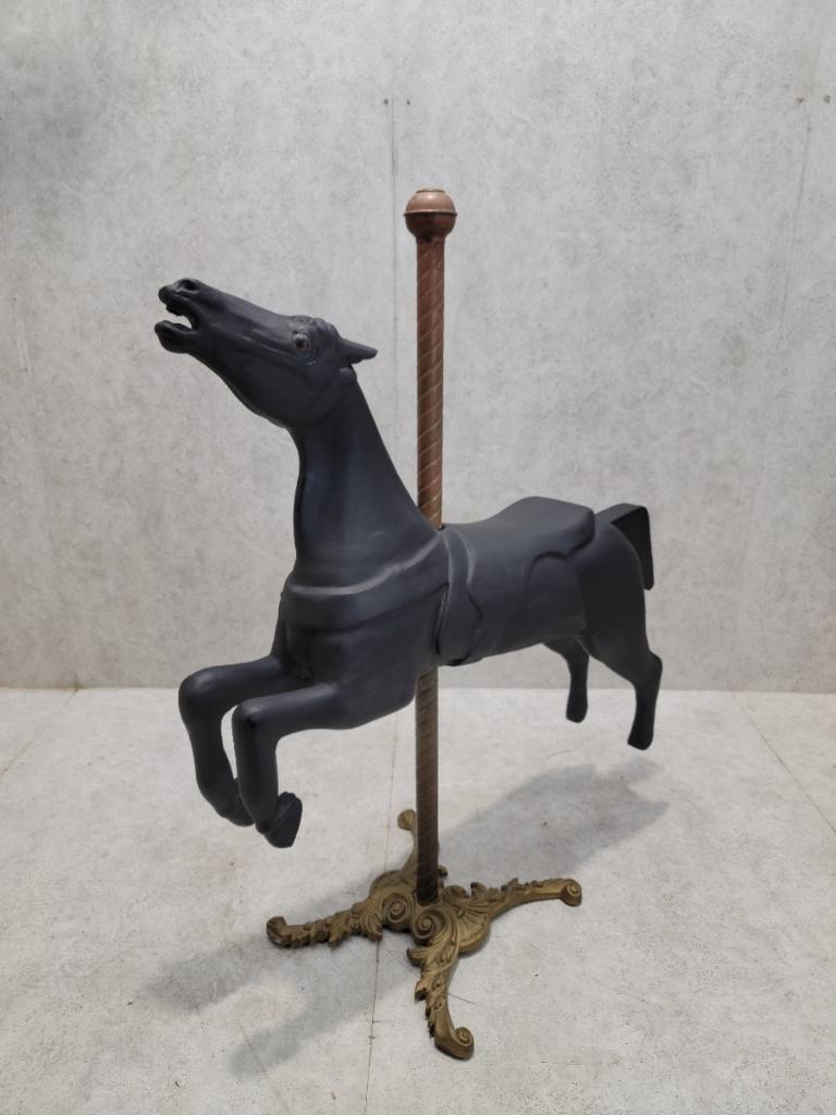 Antique Wood Carved American Jumper Carousel Horse