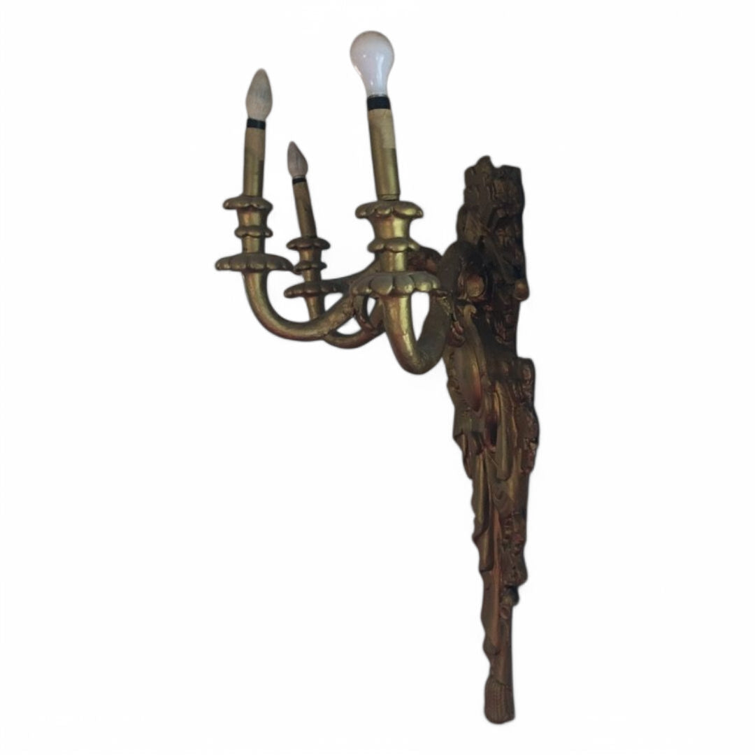 Antique Neoclassical Style Oversized Wall Sconces - Pair