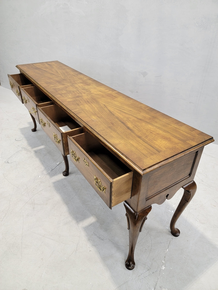 Vintage Queen Anne Style Walnut Console Table/Sideboard by Baker Furniture