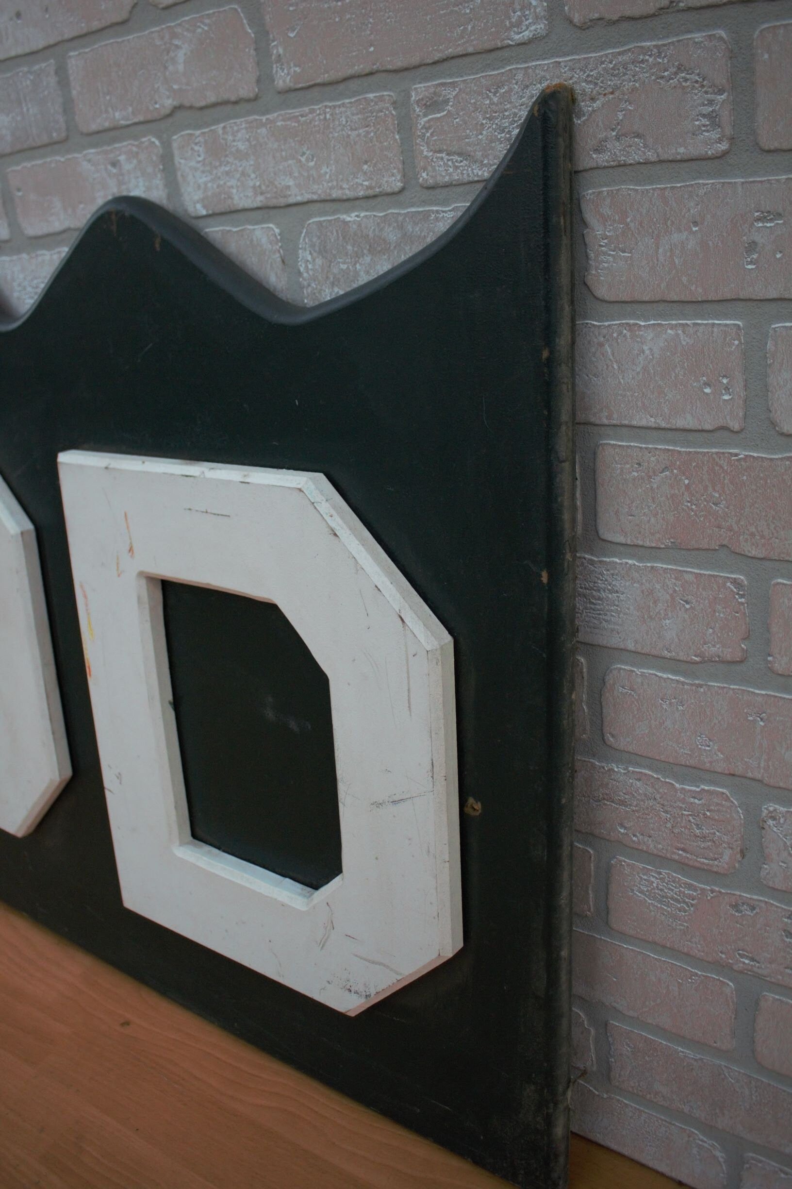 Vintage Hollywood Hills Painted Wood Wall Sign