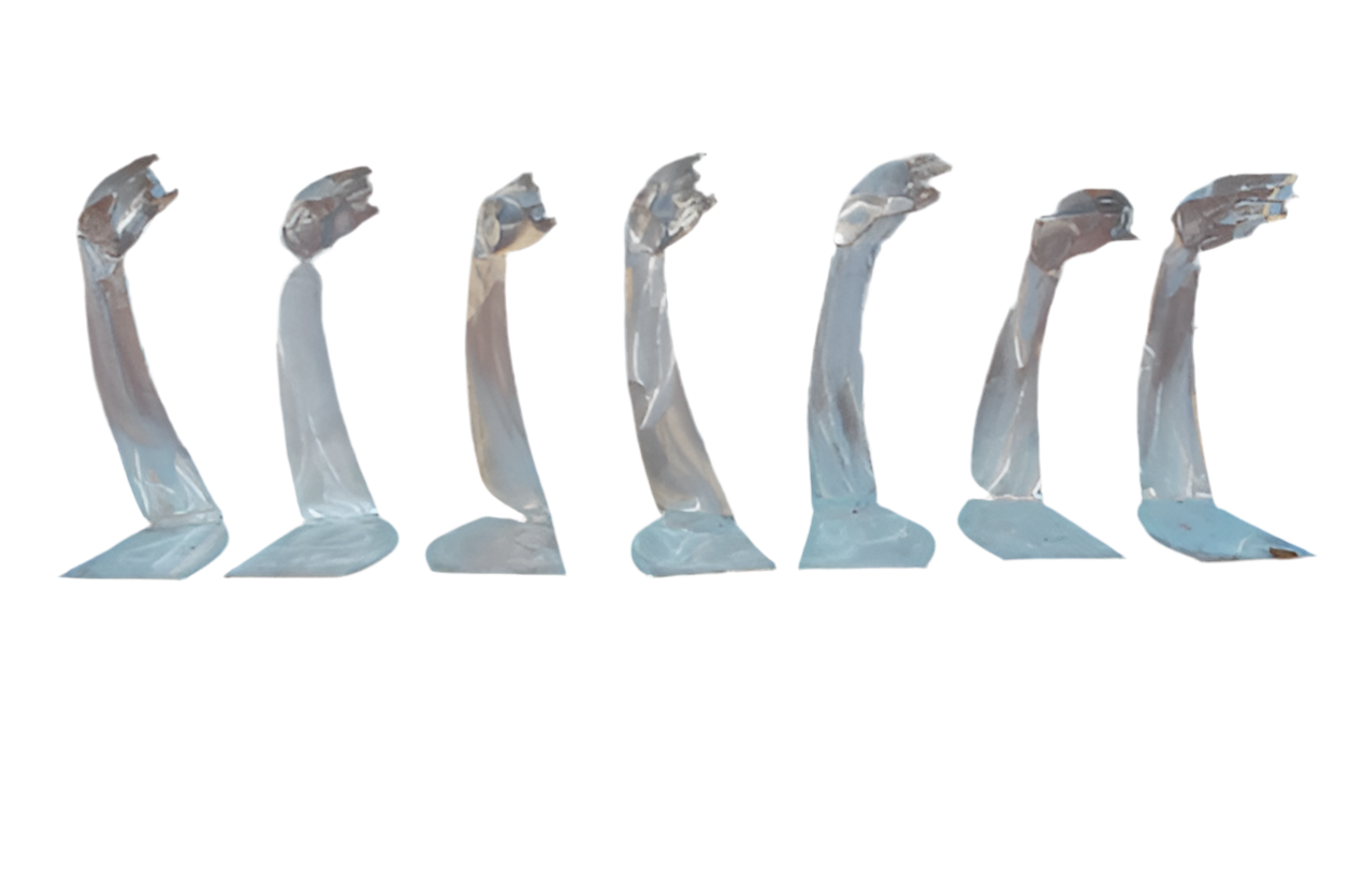 Vintage Modernist Brushed Stainless Steel Hand Sculpture