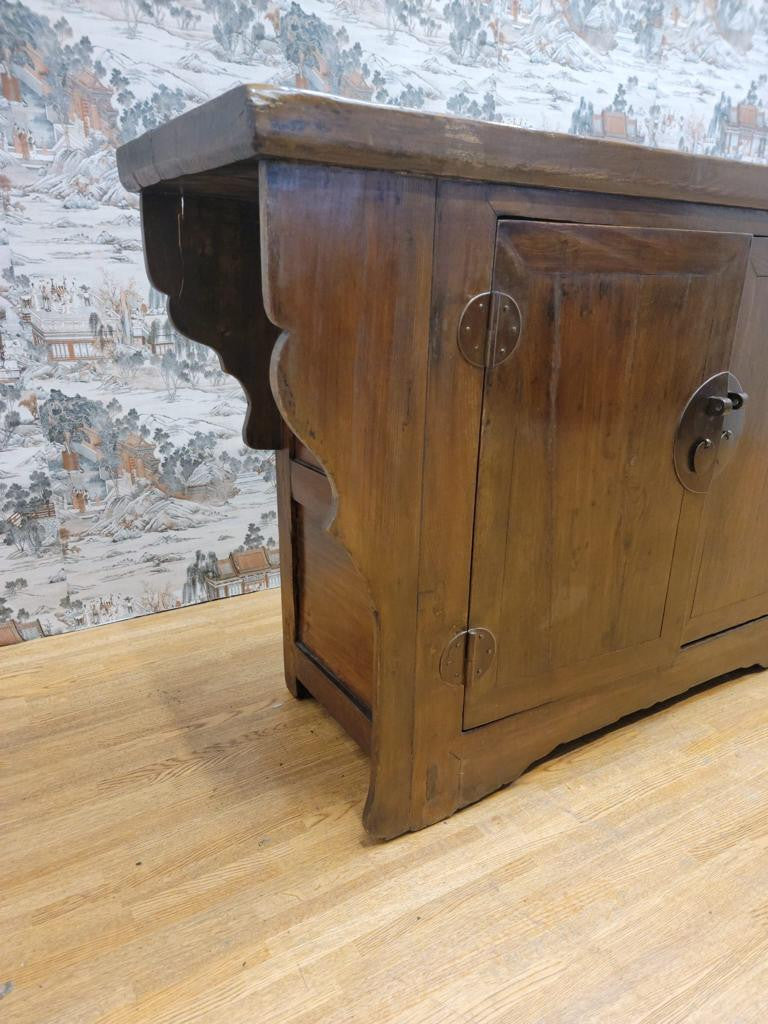 Antique Shanxi Province Winged Elmwood Sideboard