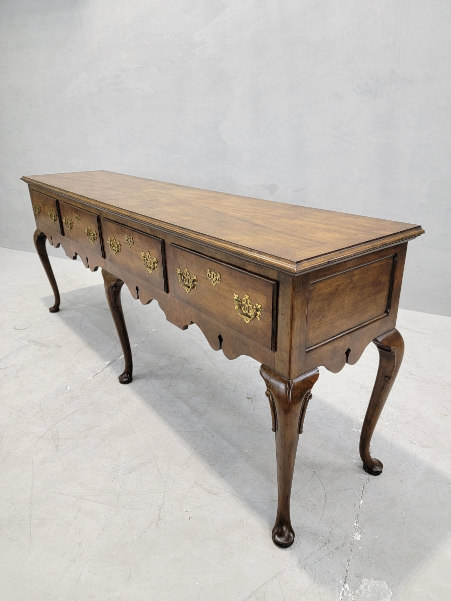 Vintage Queen Anne Style Walnut Console Table/Sideboard by Baker Furniture