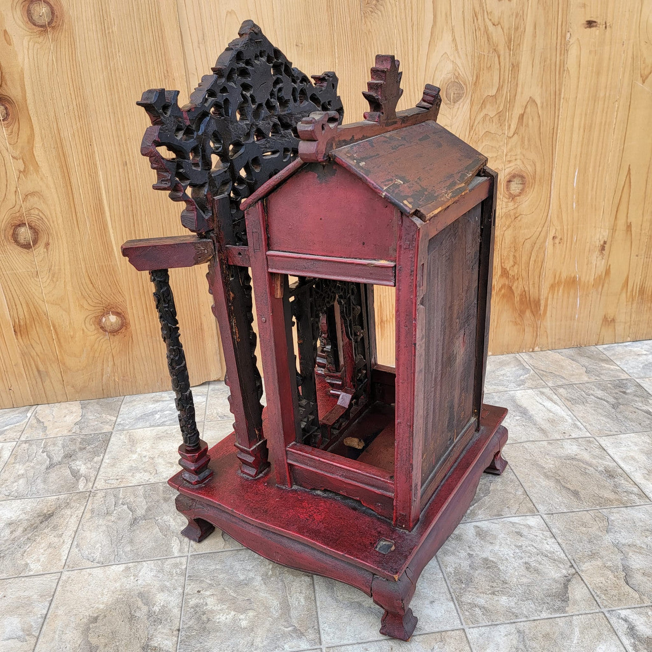 Antique Authentic Chinese Carved Ornate Shrine