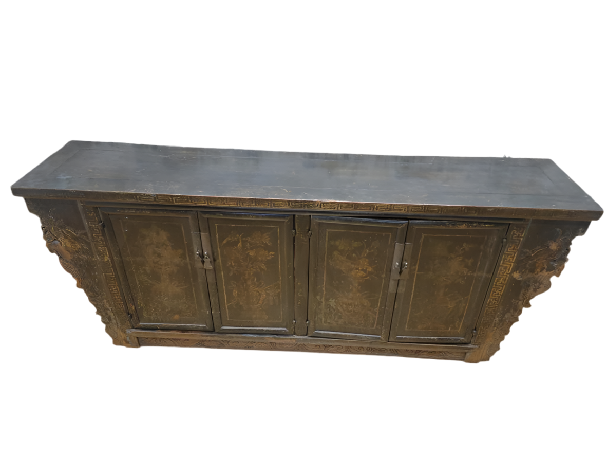 Antique Shanxi Province Original Hand Painted Elmwood Sideboard