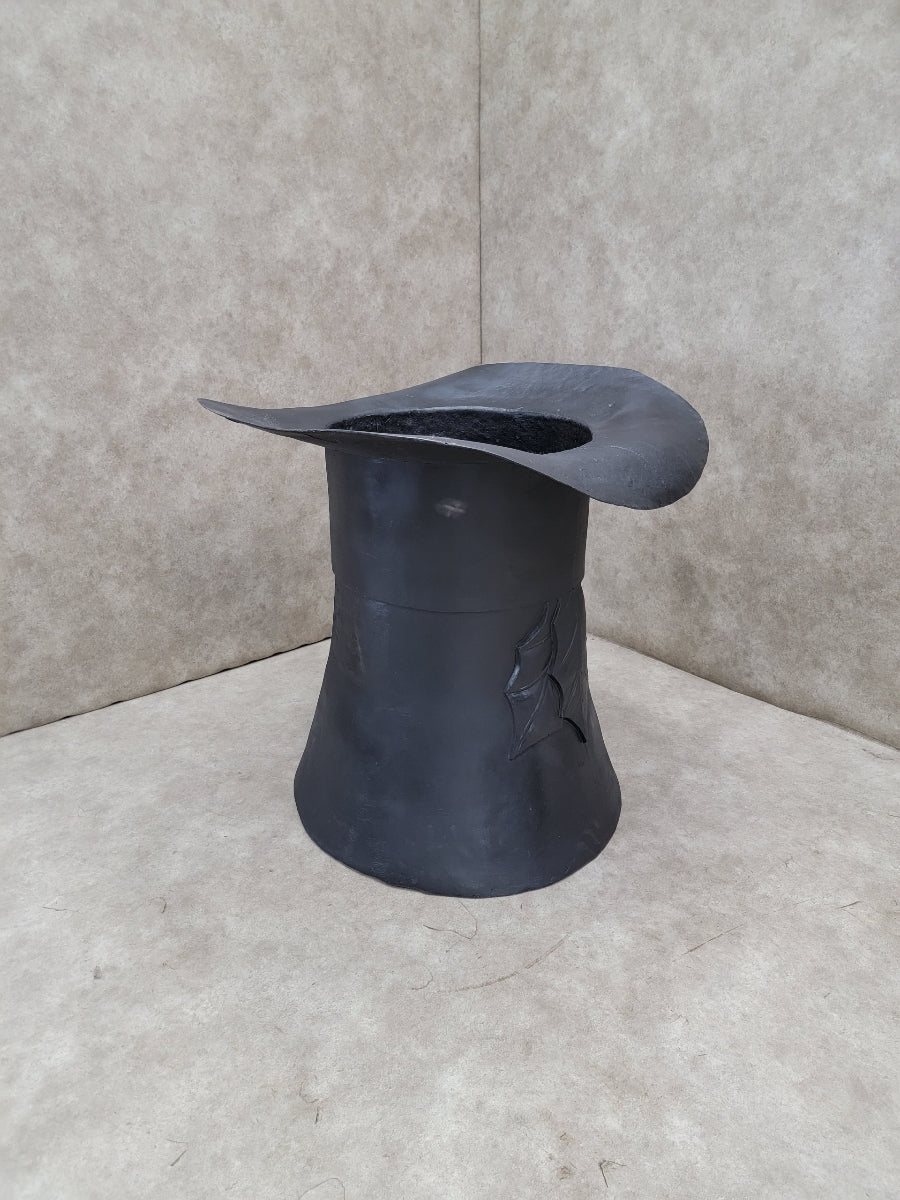 Vintage Oversized Fiber-Glass Resin Crafted Black Magician Top-Hat Prop/Holiday Decor Piece