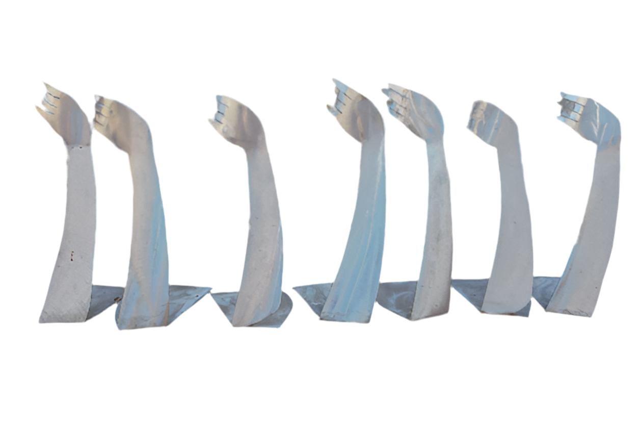 Vintage Modernist Brushed Stainless Steel Hand Sculpture