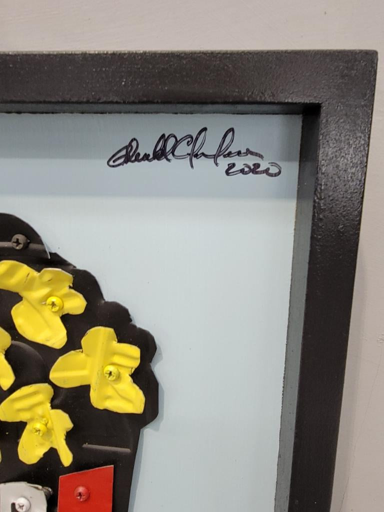 Artist Derek Christensen Original License Plate Popcorn Pop Art, Wall Art Signed