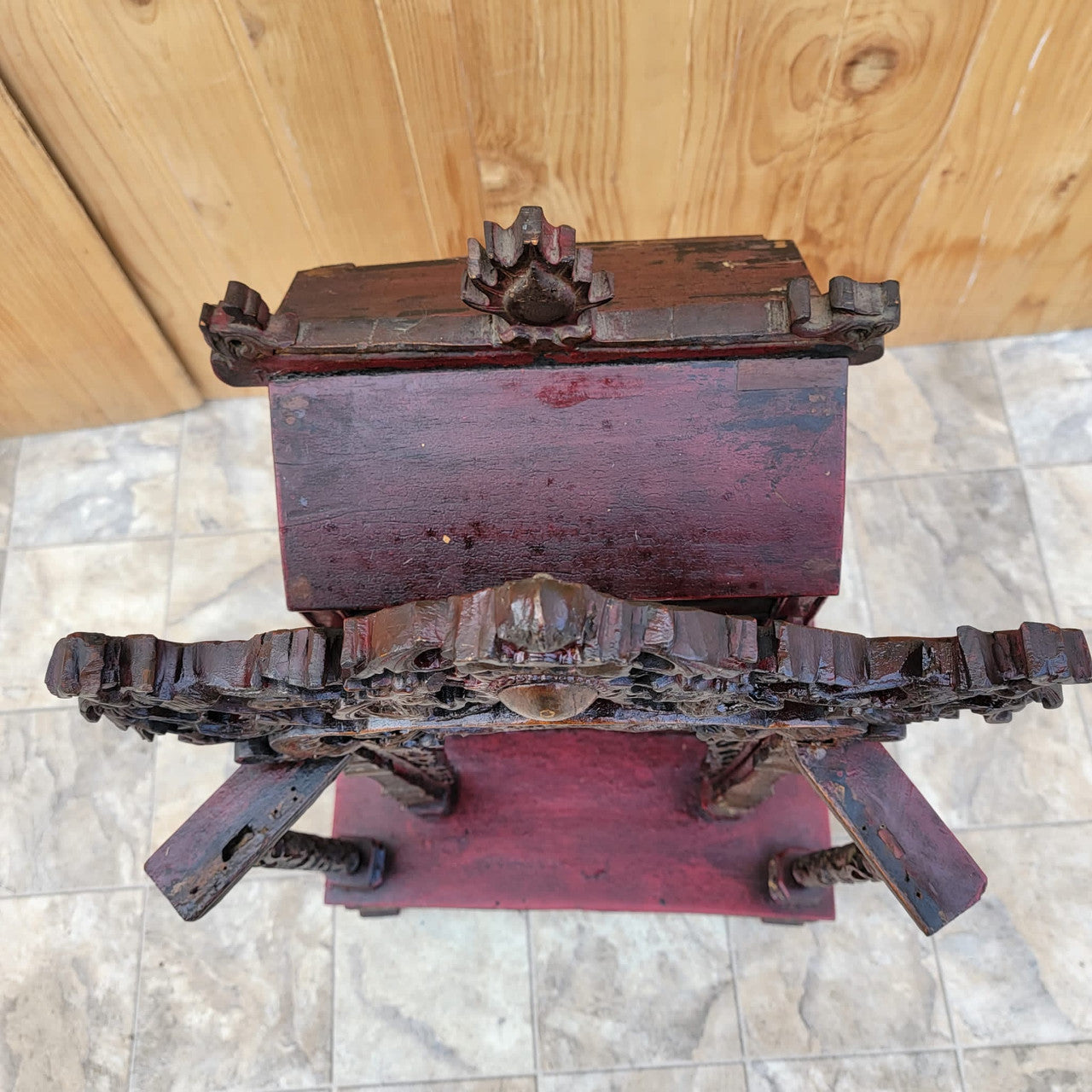 Antique Authentic Chinese Carved Ornate Shrine