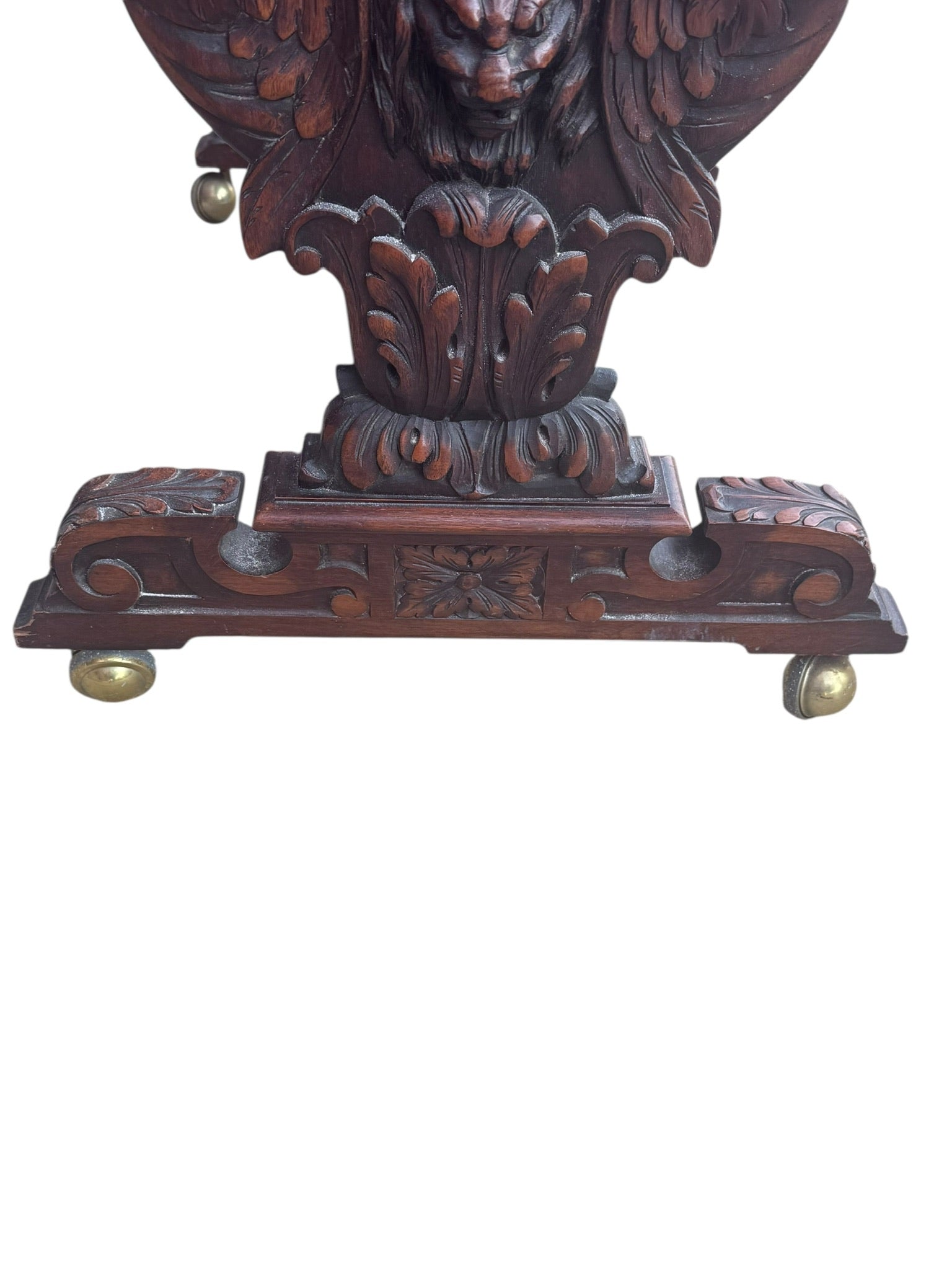 Antique Italian Renaissance Revival Carved Ornate Figural Console Table